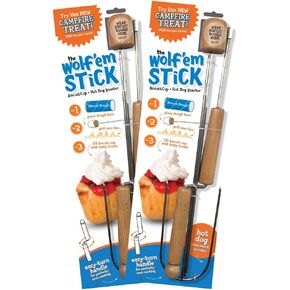 Wolf'em Marshmallow Roasting Stick - Multiple Cooking Attachments - Campfire Pie, S'More, and Hot Dog BBQ Roaster | Easy Spin Handles… in Saudi Arabia