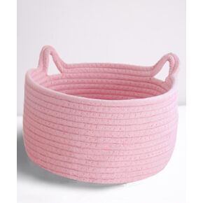 Large Toy Basket with Cat Ears, Cute Basket Pet Toy Organizer with Handles Woven Cotton Rope Basket Decorative Basket Nursery Bins & Boxes Gift Basket Empty for Baby Pet Toy Storage in Kuwait