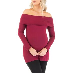 بلوزة للحوامل بأكمام طويلة مكشوفة الكتف من Mother Bee in Kuwait