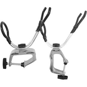 LBW Boat Fishing Rod Holder Clamp on Rod Holder 360 Degree Adjustable Dual-use Fishing Pole Holder for Boat Dock Pontoon Canoe 2 PCS