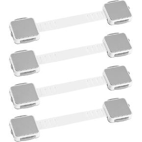 Child Safety Strap Locks (4 Pack) for Fridge, Drawers, Oven, Cabinets, Toilet, Dishwasher, Double Lock Structure, 3M Adhesive No Drilling-SANBRAGE Baby in Saudi Arabia