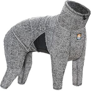 Kurgo Stowe Base Layer for Dogs, Dog Onesie Body Warmer, Bodysuit for Dogs, Recovery Suit, Reduce Anxiety, Contains Shedding, Leash Opening, Reflective, Heather Black (X-Small)