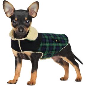 Extra-Small Dog Winter Coat, Puppy Plaid Warm Puffer Jacket for Chihuahua in Saudi Arabia
