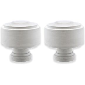 BLASTHOME Luxury Layers Knob Finials – Fits Only Signature Collection Curtain Rods (Rod Not Included) - Premium Quality, Heavy Metal – Set of Two – Tuxedo Black in Kuwait