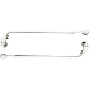 Versailles Home Fashions 1/2in Swing Arm with Ball Finial (14-24in) (Pair) curtain rod, White in Kuwait