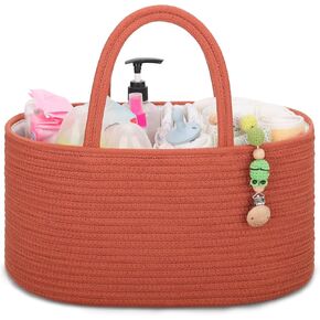 COMSE Baby Diaper Caddy Organizer for Girls, Cotton Rope, Light pink in Kuwait