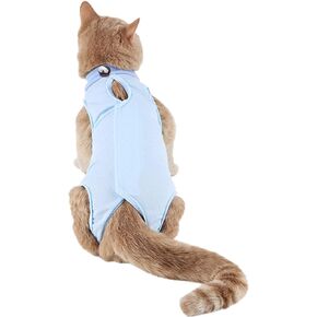 TORJOY Kitten Onesies، بدلة تعافي القطط لجروح البطن أو أمراض الجلد، بعد الجراحة، ارتداء مضاد لعق الجروح، بديل طوق إلكتروني مسامي للقطط باللون الأرجواني M in Kuwait