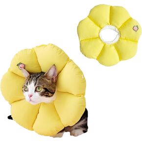 طوق شفاء قابل للتعديل، طوق إليزابيث ناعم ولطيف مقاوم للماء للقطط، طوق مخروطي، طوق هريرة وقائي للتعافي بعد الجراحة لمنع الخدش (ELC07-yellow-l) in Kuwait