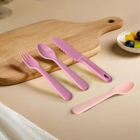 16Pcs Kids Plastic Spoons, Multicolor Toddler Utensils, Reusable Kids Silverware Set, BPA Free, Ideal Kids Cutlery Set for School Lunch, Camping, Travel, Party Favors, Dishwasher Safe in Saudi Arabia