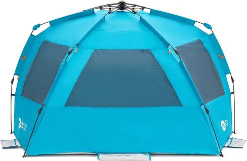 Easthills Outdoors Instant Shader Dark Shelter XL Beach Tent 99" Wide for 4-6 Person Sun Shelter UPF 50+ with Extended Zippered Porch Pacific Blue in Saudi Arabia