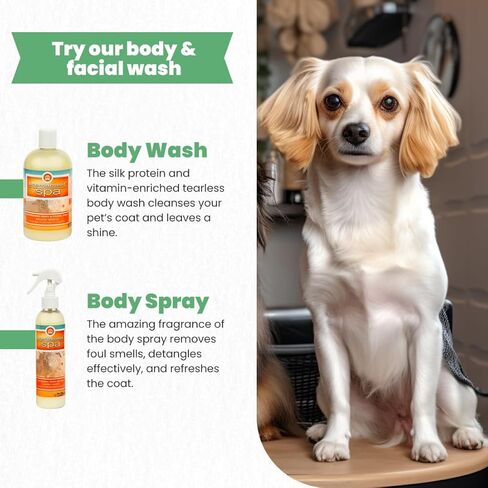 Best Shot Scentament Spa Botanical Body Splash, Detangler Spray, Body Spray for Pets, Cat and Dog Cologne Spray, Lemon Vanilla, 8 Oz. in Kuwait