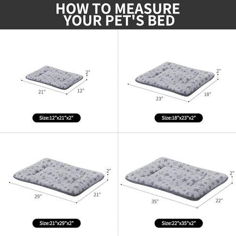 IEUUMLER Dog Bed Mat, Soft Warm Puppy Crate Mattress with Anti-Slip Bottom, Washable Crate Kitten Sleeping Beds for Dogs Cats FC018 (Grey Leopard Print, XL) in Kuwait