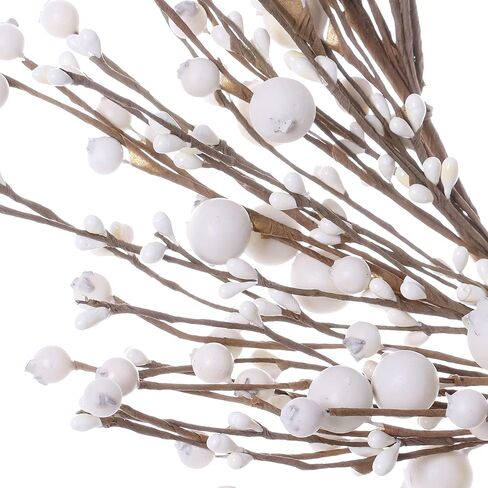 جيه فلورو اكليل توت ابيض مقاس 15 انش، اكليل كريسماس شتوي للباب الامامي، اكاليل توت لتزيين المنزل والكريسماس والشتاء in Kuwait