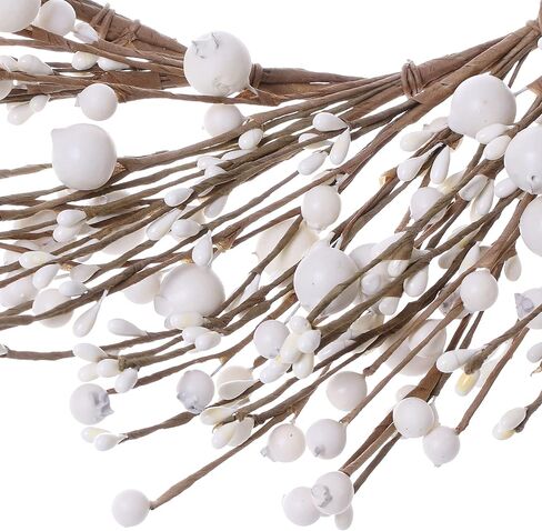 جيه فلورو اكليل توت ابيض مقاس 15 انش، اكليل كريسماس شتوي للباب الامامي، اكاليل توت لتزيين المنزل والكريسماس والشتاء in Kuwait