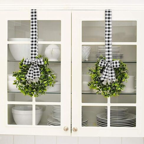 مجموعة LCI مكونة من 2 أكاليل خزانة مطبخ صناعية مقاس 11 بوصة عرض × 21 بوصة طول لكل واحدة (منقوشة باللون الأحمر والأسود) in Kuwait