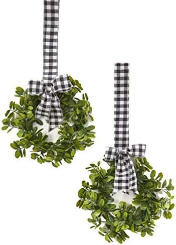 مجموعة LCI مكونة من 2 أكاليل خزانة مطبخ صناعية مقاس 11 بوصة عرض × 21 بوصة طول لكل واحدة (منقوشة باللون الأحمر والأسود) in Kuwait