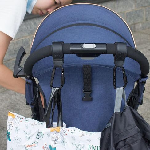 خطافات عربة الأطفال لتعليق الحقائب والتسوق - مصممة خصيصًا للأمهات، محبوبة من قبل الآباء، مشبك عربة الأطفال المفضل للآباء - مشبك عربة الأطفال العالمي للحقائب وحقائب الحفاضات المعلقة، عبوة من قطعتين (بني) in Kuwait