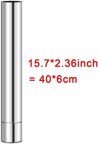 Wood Stove Pipe 5pcs/set Camping Stovepipe 15.7in x 2.36in Stainless Steel in Saudi Arabia