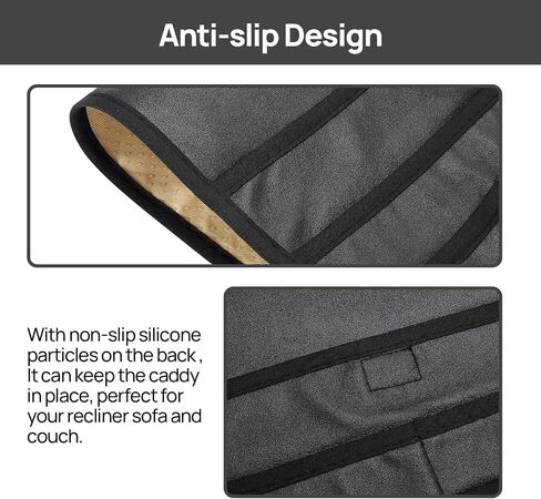 Teniux Remote Control Holder Faux Leather Armrest Organizer with 6 Pockets for recliner couch sofa, Armchair Caddy for Smart Phone, Book, Magazines, Ipad, Remotes (Brown) in Kuwait