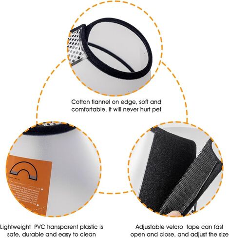3 PCS Dog Cone Collar, Soft Pet Recovery Collars for Dogs and Cats Surgery, Adjustable Plastic Dog Neck Cone Stop Licking Wound, Elizabeth E-Collar Prevent Biting(3 PCS) in Kuwait