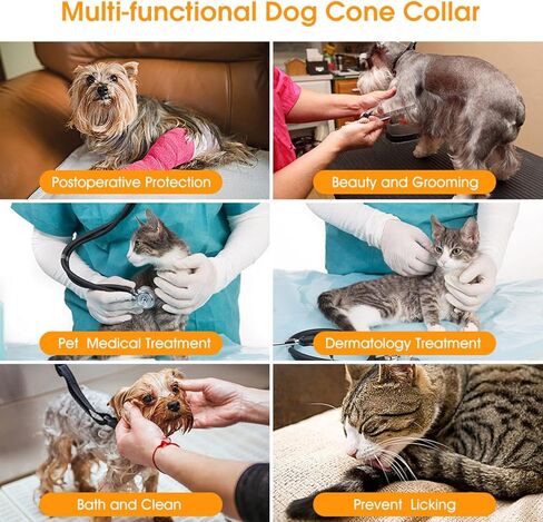 3 PCS Dog Cone Collar, Soft Pet Recovery Collars for Dogs and Cats Surgery, Adjustable Plastic Dog Neck Cone Stop Licking Wound, Elizabeth E-Collar Prevent Biting(3 PCS) in Kuwait