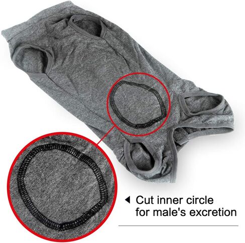 Dog Recovery Suit Abdominal Wound Puppy Surgical Clothes Post-Operative Vest Pet After Surgery Wear Substitute E-Collar & Cone (M, Grey) in Saudi Arabia
