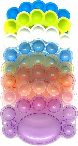 طبق/صينية/وعاء طعام سلطعون من البلاستيك - 8 مساحات تخزين - مجموعة من 8 قطع - ازرق وارجواني وبينك وشفاف وابيض واصفر in Kuwait