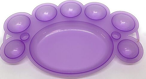 طبق/صينية/وعاء طعام سلطعون من البلاستيك - 8 مساحات تخزين - مجموعة من 8 قطع - ازرق وارجواني وبينك وشفاف وابيض واصفر in Kuwait