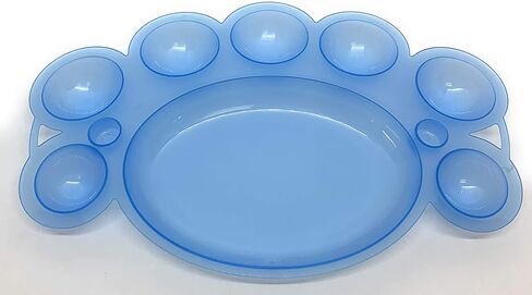 طبق/صينية/وعاء طعام سلطعون من البلاستيك - 8 مساحات تخزين - مجموعة من 8 قطع - ازرق وارجواني وبينك وشفاف وابيض واصفر in Kuwait