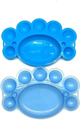 طبق/صينية/وعاء طعام سلطعون من البلاستيك - 8 مساحات تخزين - مجموعة من 8 قطع - ازرق وارجواني وبينك وشفاف وابيض واصفر in Kuwait