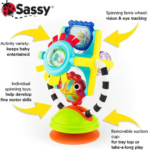 Sassy Fishy Fascination Station 2-in-1 Suction Cup High Chair Toy | Developmental Tray Toy for Early Learning | for Ages 6 Months and Up in Saudi Arabia