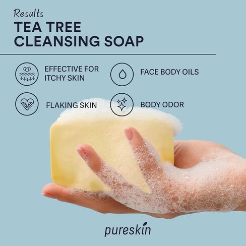 Tea Tree Soap Antifungal, Seborrheic Dermatitis Soap, Psoriasis Soap, Soap for Eczema, Natural Cleansing for Psoriasis, Athlete's Foot, Tinea Versicolor, Tea Tree Body Wash for Body Odor, 2PCS in Kuwait