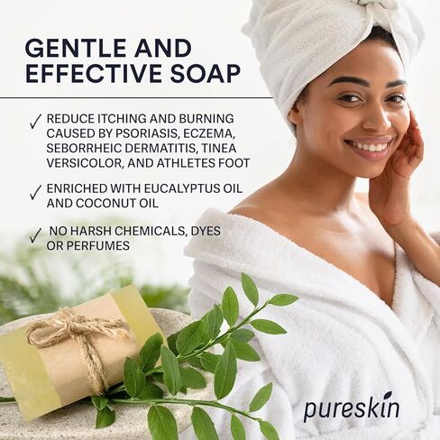Tea Tree Soap Antifungal, Seborrheic Dermatitis Soap, Psoriasis Soap, Soap for Eczema, Natural Cleansing for Psoriasis, Athlete's Foot, Tinea Versicolor, Tea Tree Body Wash for Body Odor, 2PCS in Kuwait