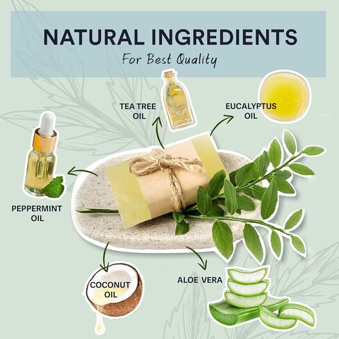 Tea Tree Soap Antifungal, Seborrheic Dermatitis Soap, Psoriasis Soap, Soap for Eczema, Natural Cleansing for Psoriasis, Athlete's Foot, Tinea Versicolor, Tea Tree Body Wash for Body Odor, 2PCS in Kuwait