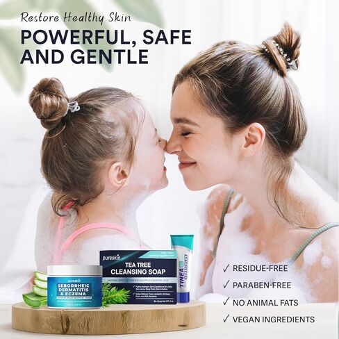 Tea Tree Soap Antifungal, Seborrheic Dermatitis Soap, Psoriasis Soap, Soap for Eczema, Natural Cleansing for Psoriasis, Athlete's Foot, Tinea Versicolor, Tea Tree Body Wash for Body Odor, 2PCS in Kuwait