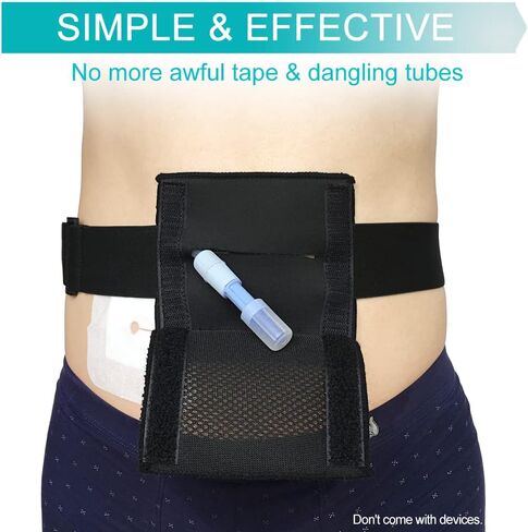 Gtube Holder for Adults 4.7" Strong Absorbent Pad G Tube Belt Gastrostomy Accessories Feeding Tube Pouch Pd Catheter Discreet Secure Peritoneal Dialysis Peg J Tubing Pads Supplies Men Women, White M in Kuwait