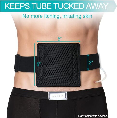 Gtube Holder for Adults 4.7" Strong Absorbent Pad G Tube Belt Gastrostomy Accessories Feeding Tube Pouch Pd Catheter Discreet Secure Peritoneal Dialysis Peg J Tubing Pads Supplies Men Women, White M in Kuwait