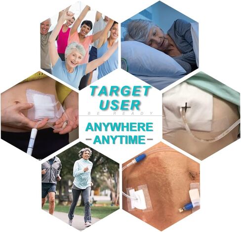 حزام غسيل الكلى البريتوني PD مجموعة نقل القسطرة حامل لأنبوب التغذية PEG G J لوازم أنبوب ملحقات تثبيت البطن مع حقيبة مزدوجة بسحاب للمرضى البالغين والنساء والرجال باللون الأسود in Kuwait