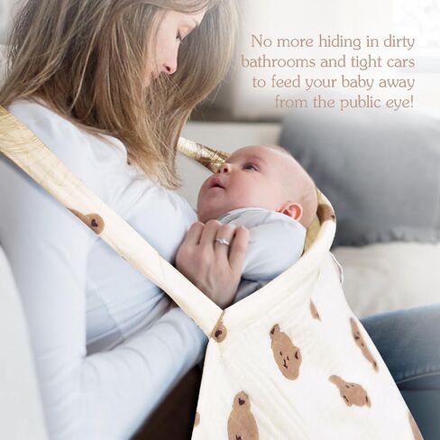 غطاء رضاعة من الموسلين للسفر والرضاعة الطبيعية، غطاء رضاعة من قطن الموسلين، غطاء تغذية للأم قابل للتنفس، مريلة رضاعة متعددة الاستخدام، وشاح للرضاعة، حمام الطفل للأولاد والبنات هدايا in Kuwait