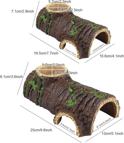 NANEEZOO الزواحف إخفاء الكهف الراتنج اللحاء مخبأ الزواحف الكهف مع حوض المياه الزواحف المأوى كهف النوم للتنين الملتحي السحالي الثعابين ليوبارد أبو بريص (الحديثة) in Kuwait