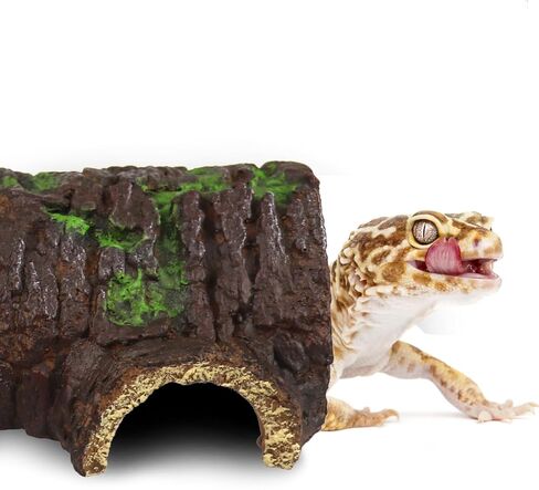 NANEEZOO الزواحف إخفاء الكهف الراتنج اللحاء مخبأ الزواحف الكهف مع حوض المياه الزواحف المأوى كهف النوم للتنين الملتحي السحالي الثعابين ليوبارد أبو بريص (الحديثة) in Kuwait