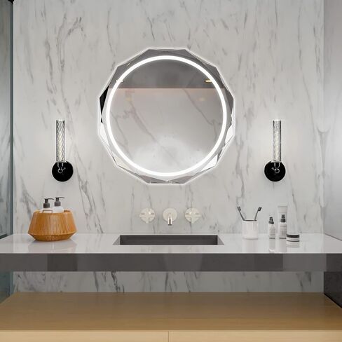 SNUGACE Single Beveled Edge Frameless Wall Mount Bathroom Vanity Mirror, 30" X 36" in Kuwait
