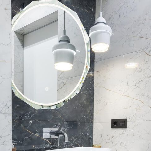 SNUGACE Single Beveled Edge Frameless Wall Mount Bathroom Vanity Mirror, 30" X 36" in Kuwait