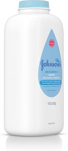 Johnson's Baby Powder with Naturally Derived Cornstarch Aloe & Vitamin E, Hypoallergenic, 15 oz in Saudi Arabia