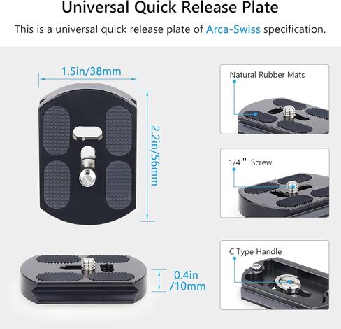 Low Profile Camera Tripod Head with 2 Arca Quick Release Plates 40mm Aluminium 360 Rotating Panoramic Ball Head Load 44lbs/20kg in Saudi Arabia