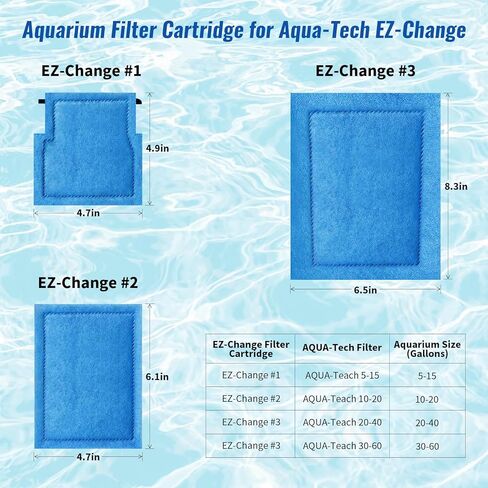 Kucbraly Aquarium Filter Cartridge for Aqua-Tech EZ-Change #2, Fish Tank Filters Cartridge Fit for Aqua-Teach 10-20 Power Filter in Kuwait