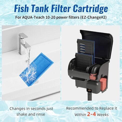 خرطوشة فلتر حوض السمك Kucbraly لـ Aqua-Tech EZ-Change #2، خرطوشة مرشحات خزان الأسماك مناسبة لمرشح الطاقة Aqua-Teach 10-20 in Kuwait