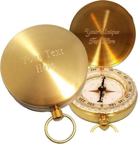 Glow in the Dark Brass Pocket Compass for Kids – Waterproof Navigation Tool for Camping, Hiking, Backpacking, Orienteering, Hunting, Survival Gear, Outdoor Safety & Adventure Gift in Kuwait
