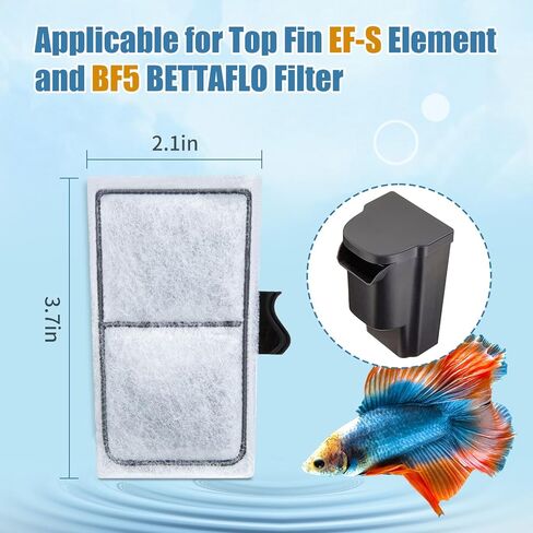 خراطيش فلتر بديلة لفلتر الزعانف العلوية، خراطيش فلتر بديلة لـ TOP FIN EF-S Element وBF5 BETTAFLO من زوكوني، 8 قطع in Kuwait