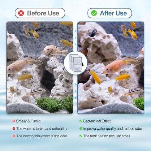 خراطيش فلتر بديلة لفلتر الزعانف العلوية، خراطيش فلتر بديلة لـ TOP FIN EF-S Element وBF5 BETTAFLO من زوكوني، 8 قطع in Kuwait